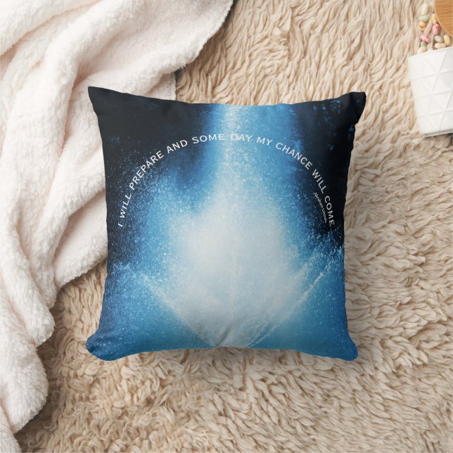 Blue Water Fountain Attitude Inspirational Quote  Throw Pillow (Blanket)