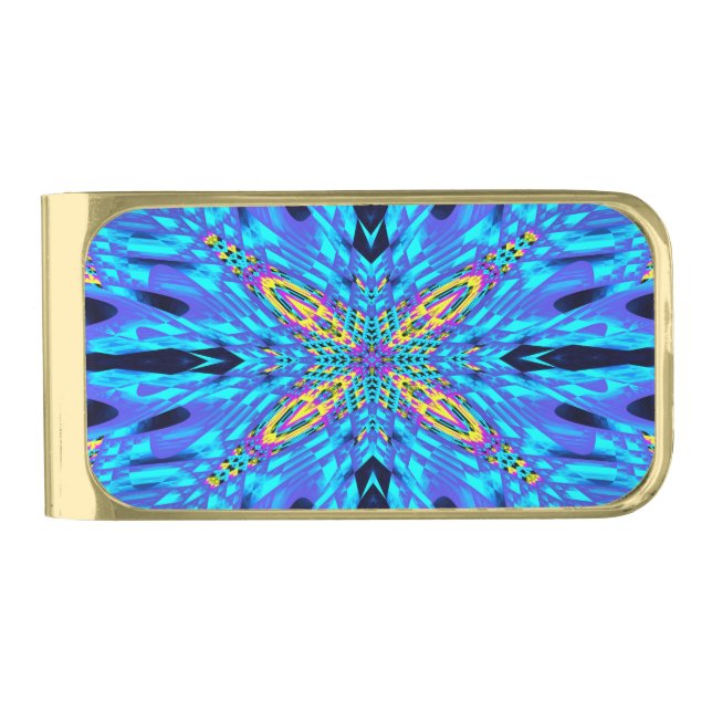 BLUE WATER GOLD FINISH MONEY CLIP (Front)