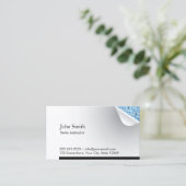 Blue Water Inside Swim Instructor Business Card (Standing Front)