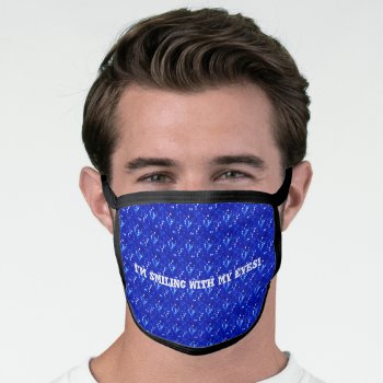 Blue Water Lights Smile Pattern Face Mask by anuradesignstudio at Zazzle