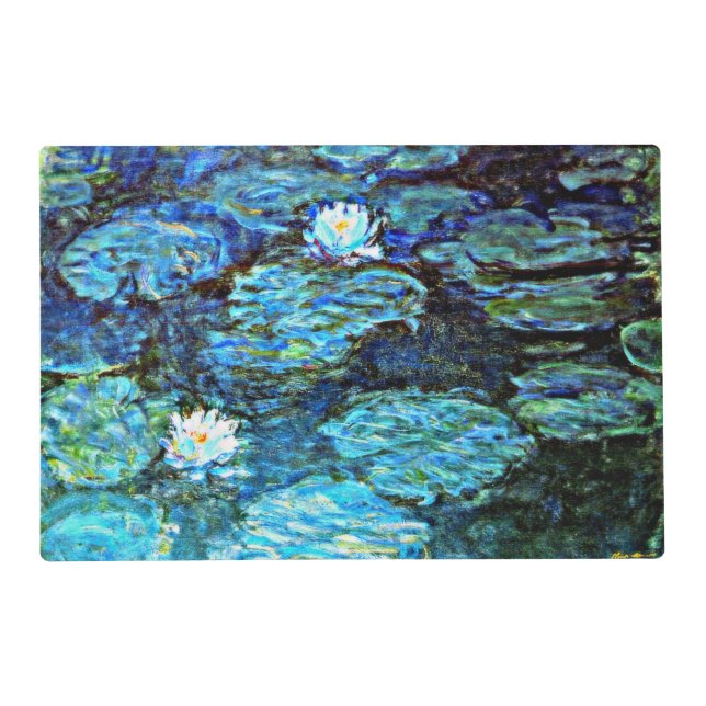 Blue Water Lilies by Monet Placemat (Front)