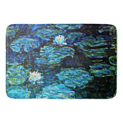 Blue Water_Lilies famous painting Bath Mat