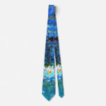 Blue Water-Lilies, fine art painting Neck Tie