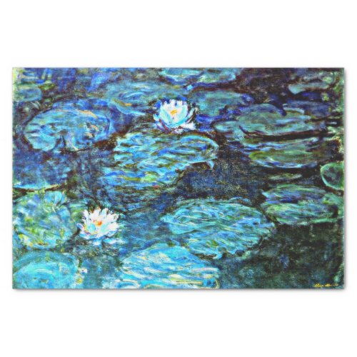 Blue Water_Lilies fine art Tissue Paper