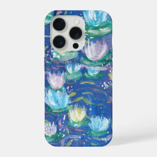 Blue Water Lilies Painting Phone Case