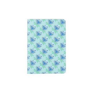 Blue Water Lily Passport Holder
