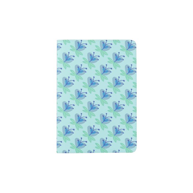 Blue Water Lily Passport Holder (Front)