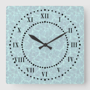 Blue Water Look Roman Numerals Wall Clock