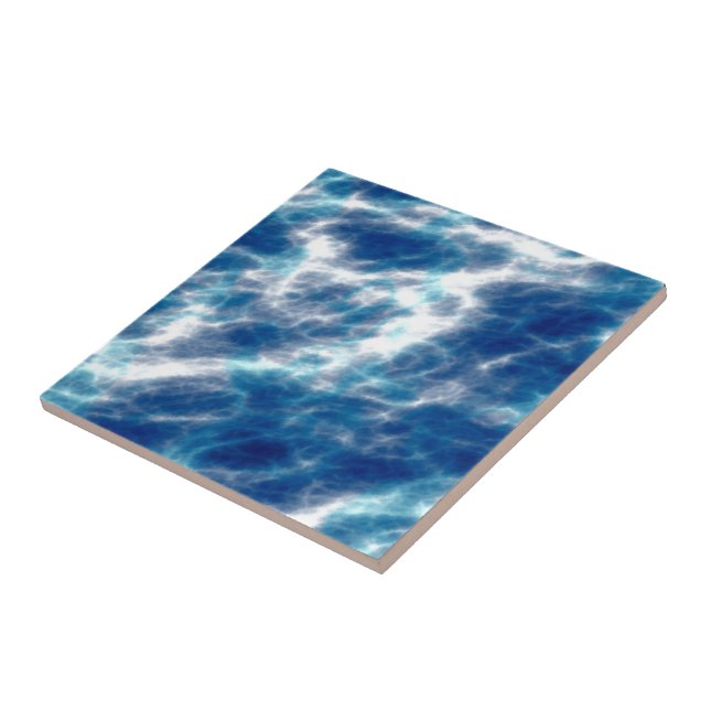 Blue Water Marble Ceramic Tile (Side)