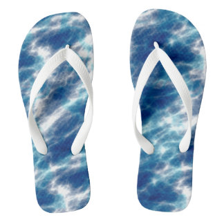 Blue Water Marble   Flip Flops