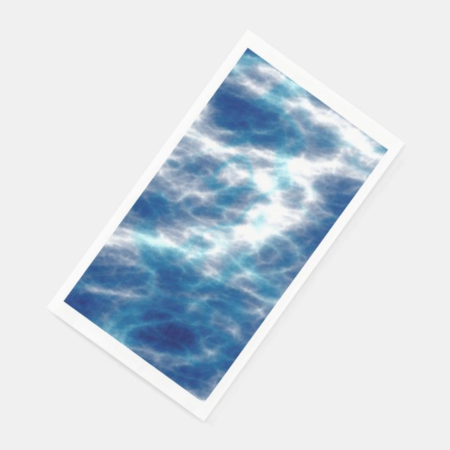 Blue Water Marble   Paper Guest Towels (Corner)