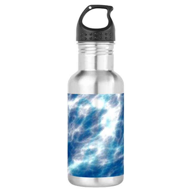 Blue Water Marble  Stainless Steel Water Bottle (Front)