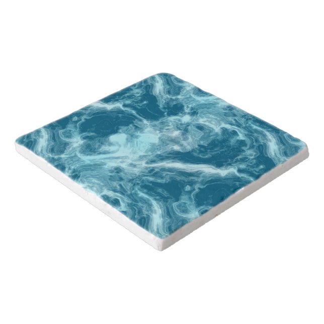 Blue Water Marble   Trivet (Corner)