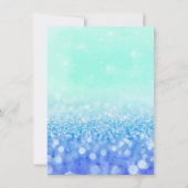 Blue Water Navy Blue Mint Glitter Bridal Shower Invitation (Back)