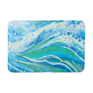 Blue Water Ocean Sea Waves  Bath Mat