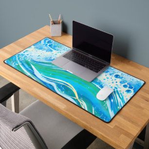 Blue Water Ocean Sea Waves Desk Mat