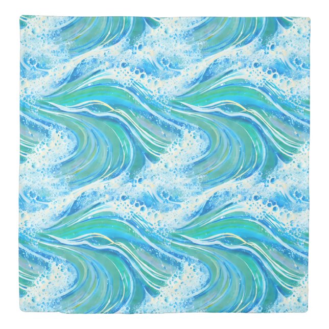 Blue Water Ocean Sea Waves   Duvet Cover (Front)