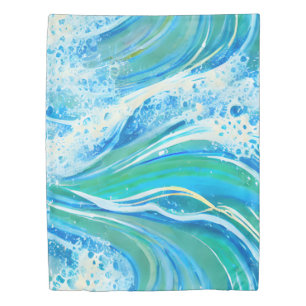 Blue Water Ocean Sea Waves Duvet Cover