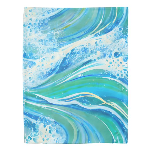 Blue Water Ocean Sea Waves   Duvet Cover (Front)