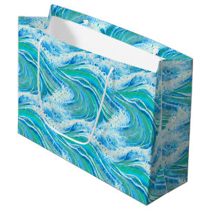 Blue Water Ocean Sea Waves Large Gift Bag