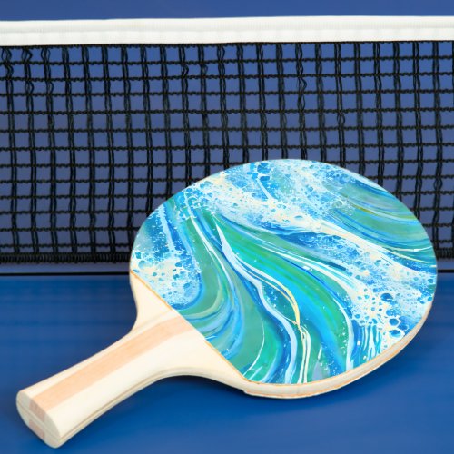 Blue Water Ocean Sea Waves   Ping Pong Paddle