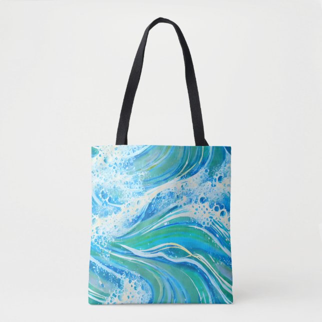 Blue Water Ocean Sea Waves  Tote Bag (Front)