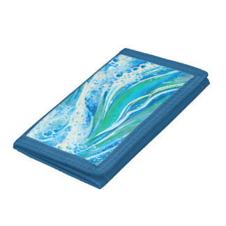Blue Water Ocean Sea Waves   Trifold Wallet