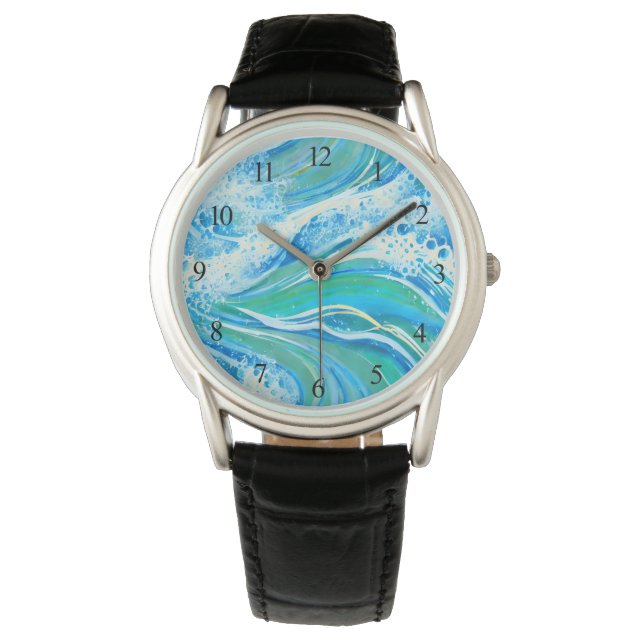 Blue Water Ocean Sea Waves  Watch (Front)