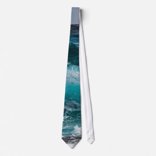 Blue Water Ocean Waves  Neck Tie