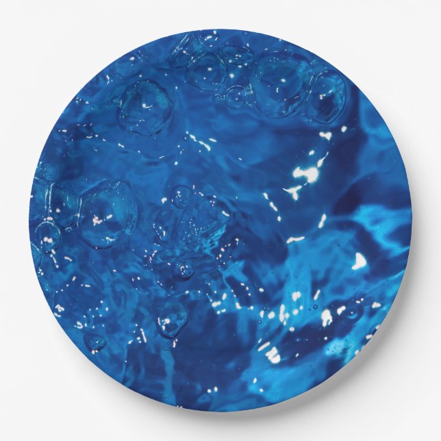 Blue water paper plates (Front)