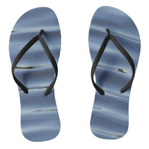 Blue water pattern flip flops