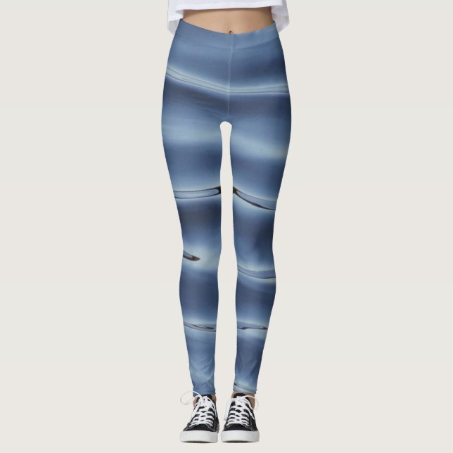 Blue water pattern leggings (Front)