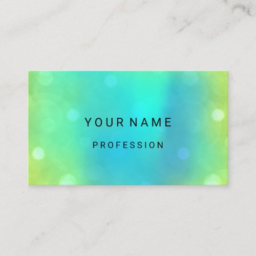 Blue Water Pearly Abstract Minimal Green Economy Business Card