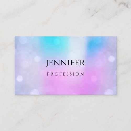 Blue Water Pearly Abstract Minimal Pink Business Card