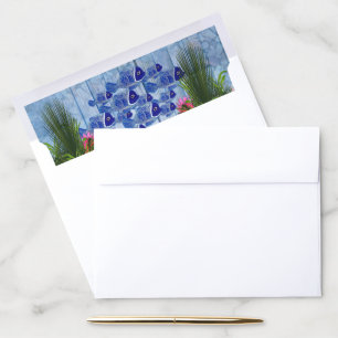Blue water Pebbles, Fish Pink & Coral Envelope Liner