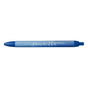 Blue Water Photo Girly Signature Name Pen