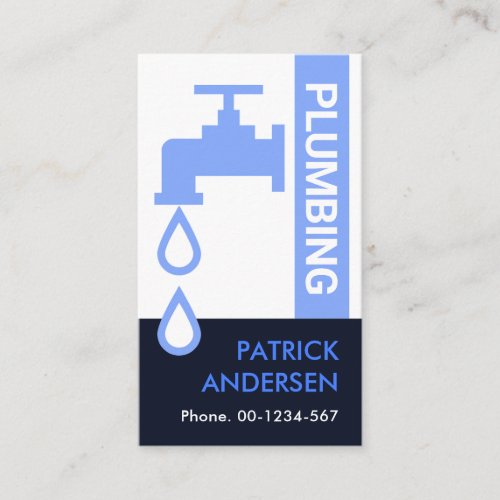 Blue Water Pipeline Leaking Faucet Business Card