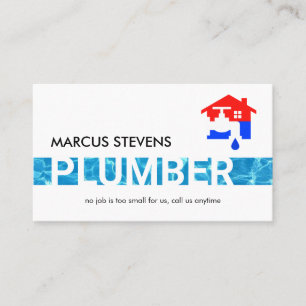 Blue Water Plumber Reflection Layer Business Card