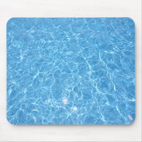 Blue Water Pool Aqua Template Trendy Elegant Mouse Pad
