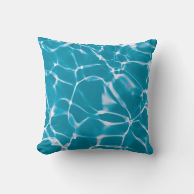 Blue Water Reflection Pattern Throw Pillow (Front)