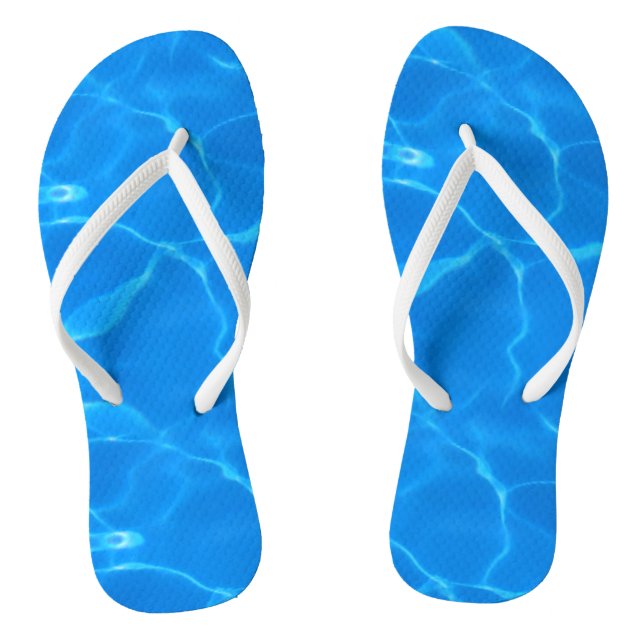 Blue Water Ripples Flip Flops (Footbed)
