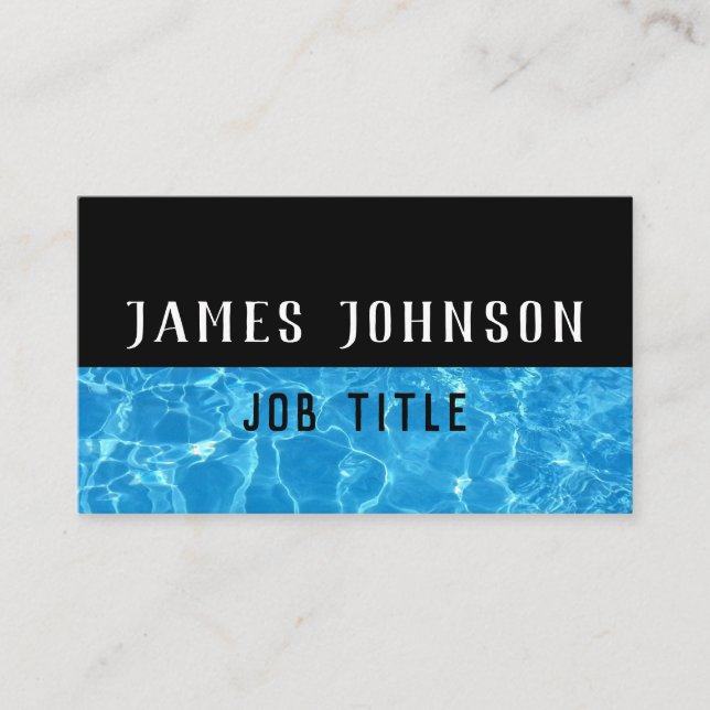 Blue Water Ripples Swimming Lessons / Pool Service Business Card (Front)