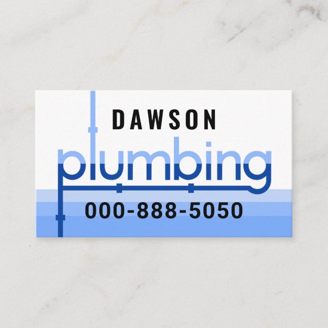 Blue Water Shades Leaking Plumbing Pipeline Business Card (Front)