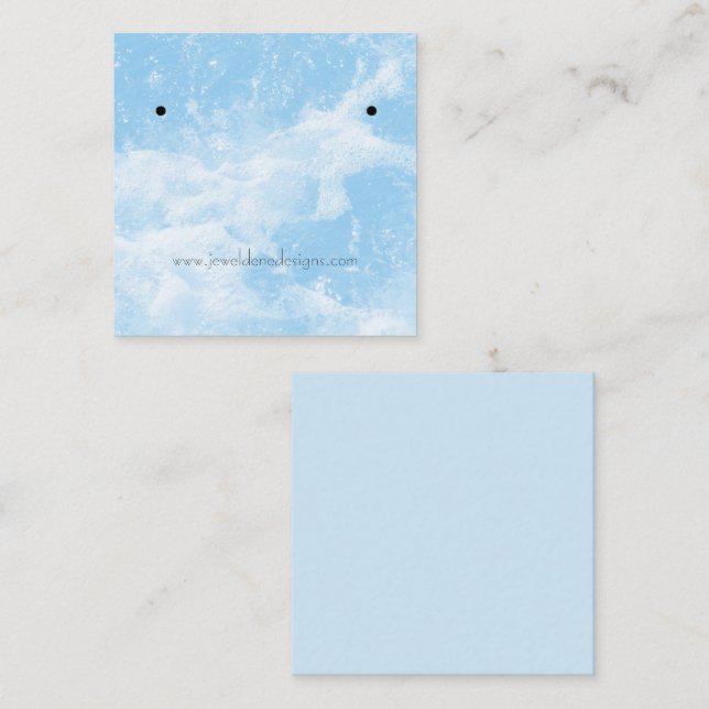 Blue Water Splash Earrings Display Card (Front/Back)