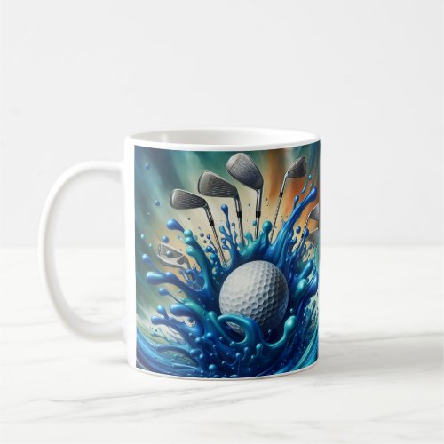 Blue Water Splash Golf Coffee Mug