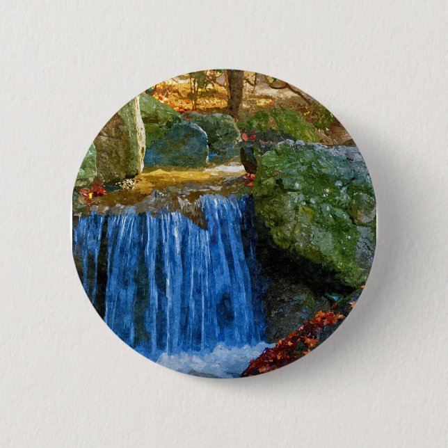 Blue Water Spring Pinback Button (Front)