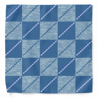 Blue Water Squares & Stripes Dog Bandana