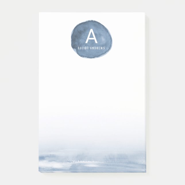 Blue Water Stain | Personalized Post-it Notes (Front)