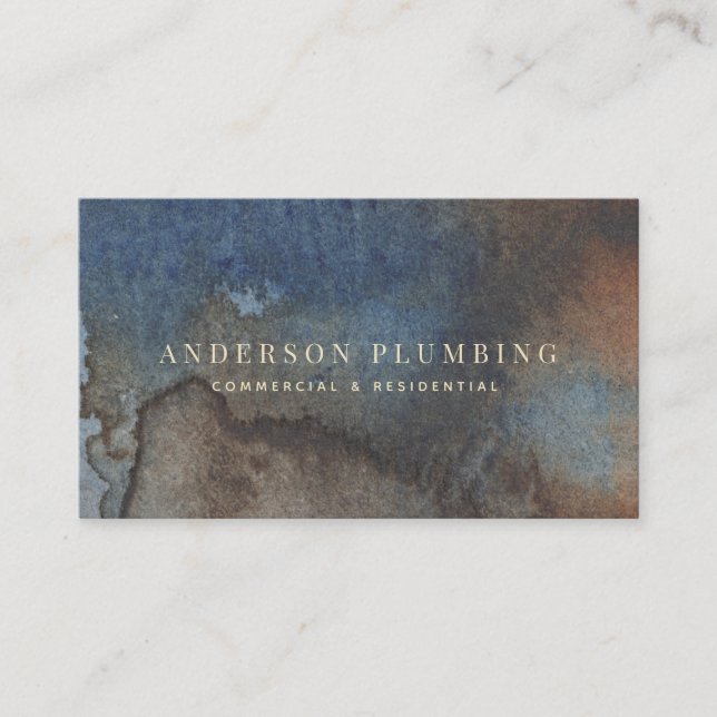 Blue Water Stain & Rust Plumbing Business Card (Front)