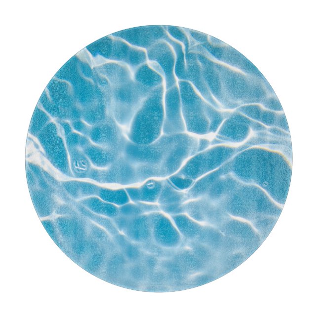Blue water surface, nature abstract cutting board (Front)